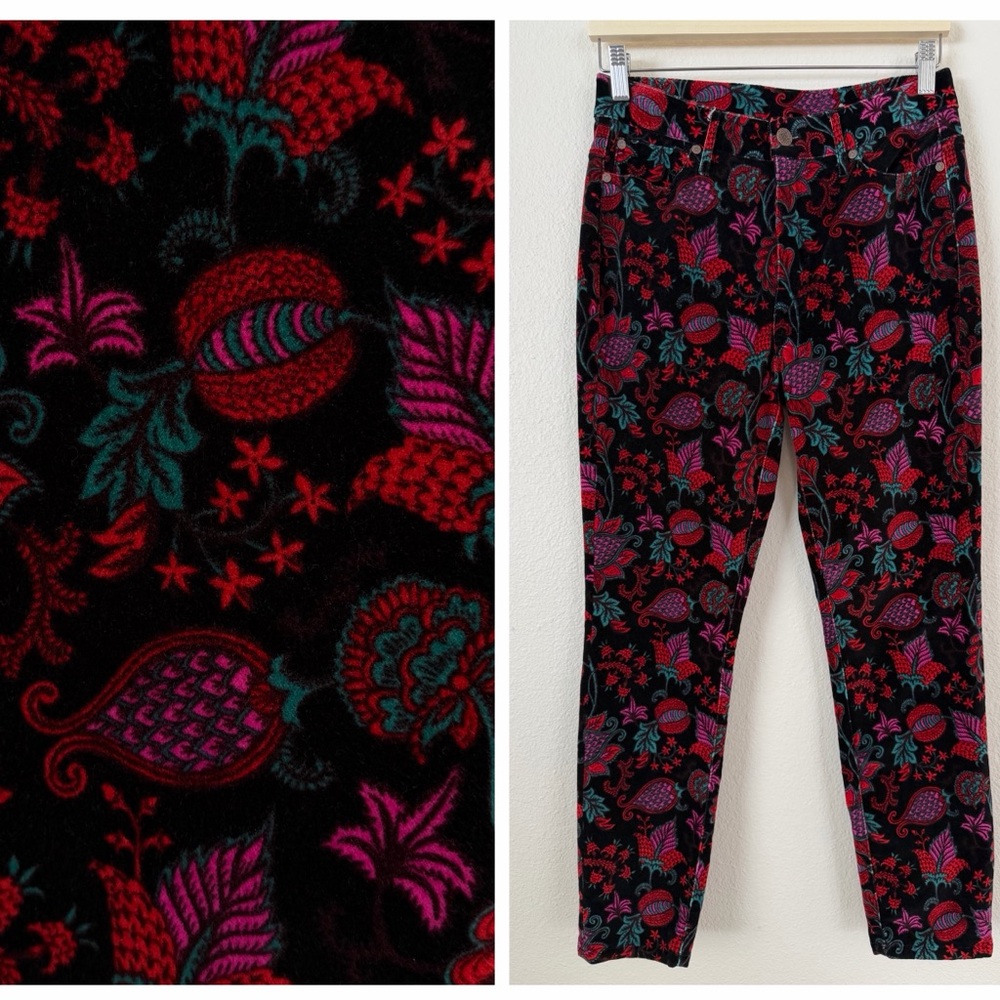 Soft Surroundings Black and Red Patterned Pants 4P W017